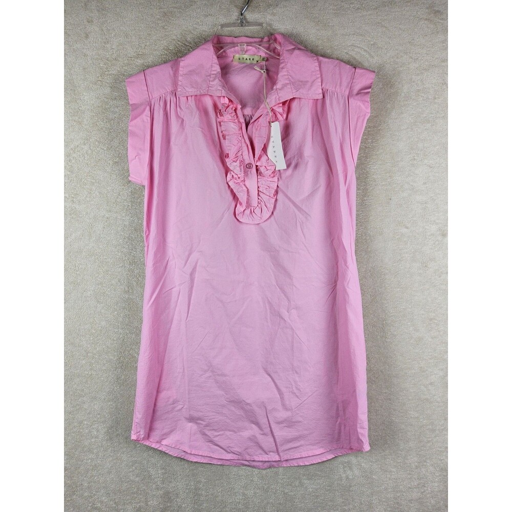 Stark X Women's Roxy Ruffle Short Sleeve Pink Mini Dress Size XS